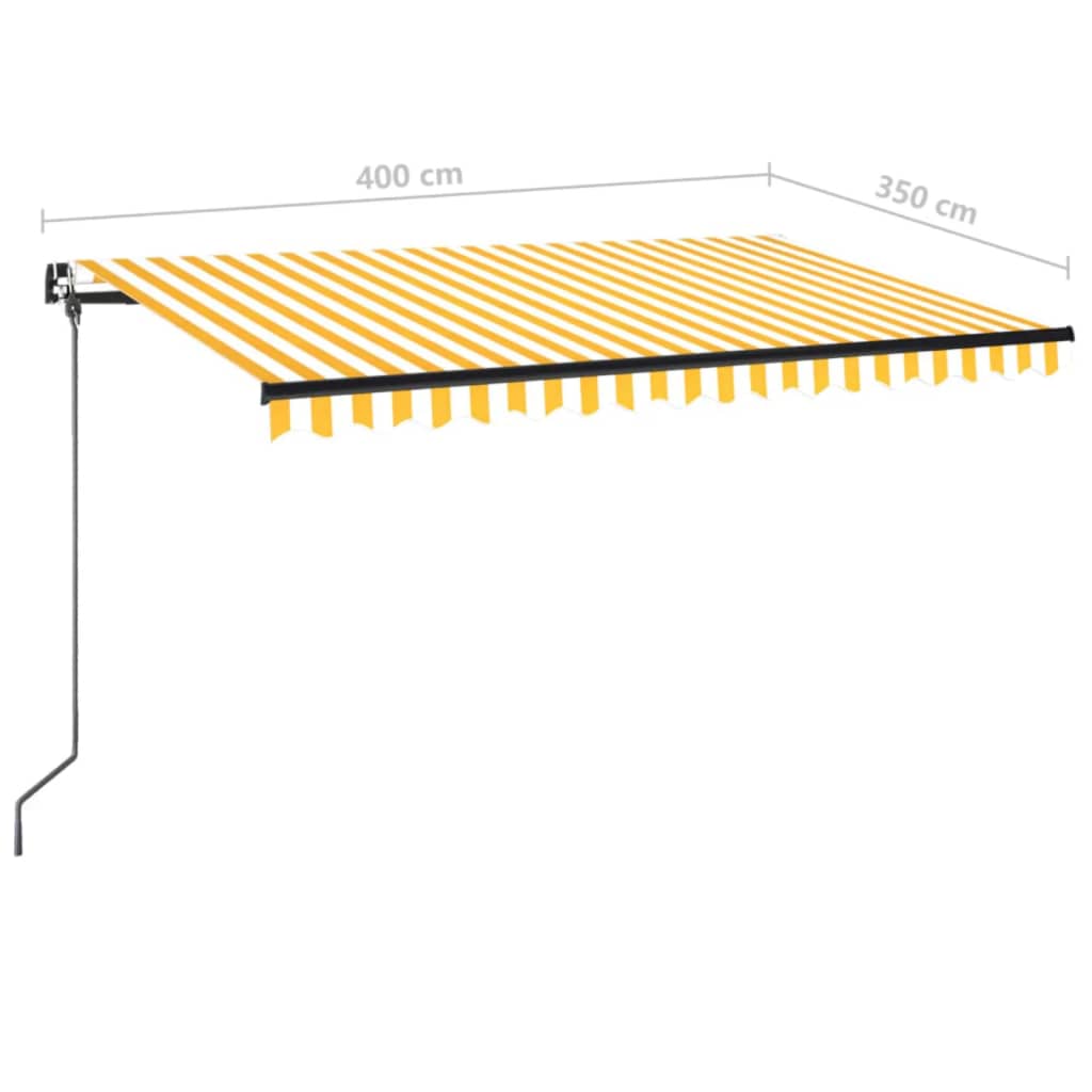 Tenda na ručno uvlačenje 400 x 350 cm žuto-bijela
