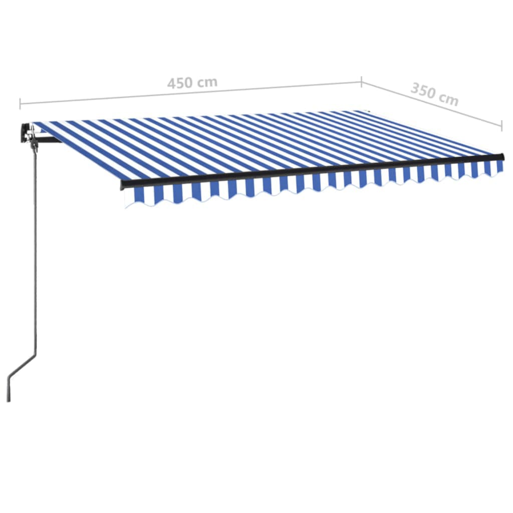 Tenda na ručno uvlačenje 450 x 350 cm plavo-bijela