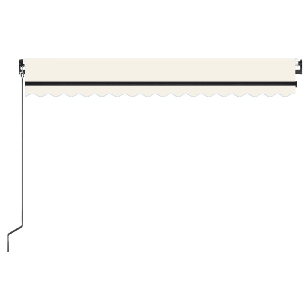 Tenda na ručno uvlačenje s LED svjetlima 450 x 350 cm krem