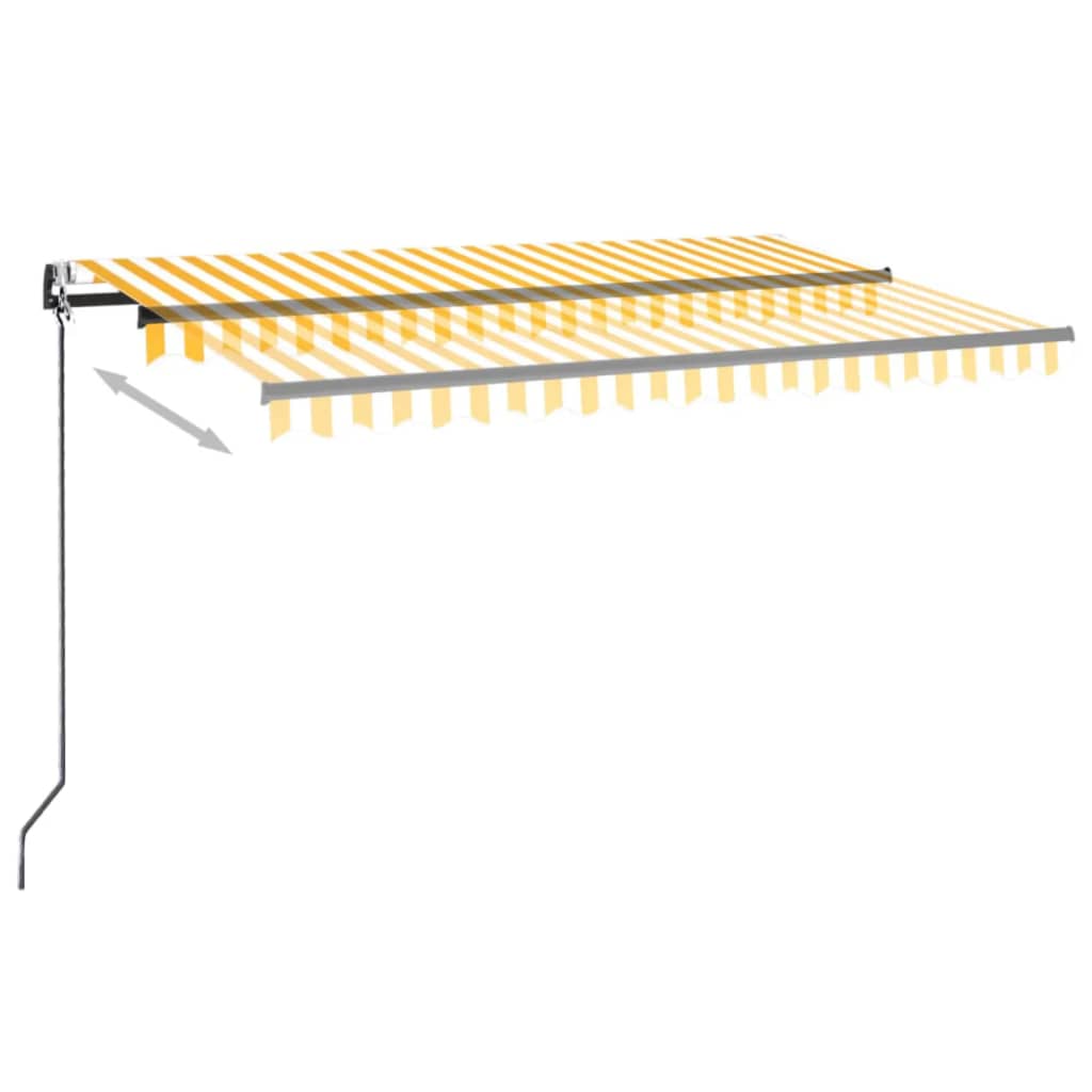 Tenda na automatsko uvlačenje 450 x 350 cm žuto-bijela