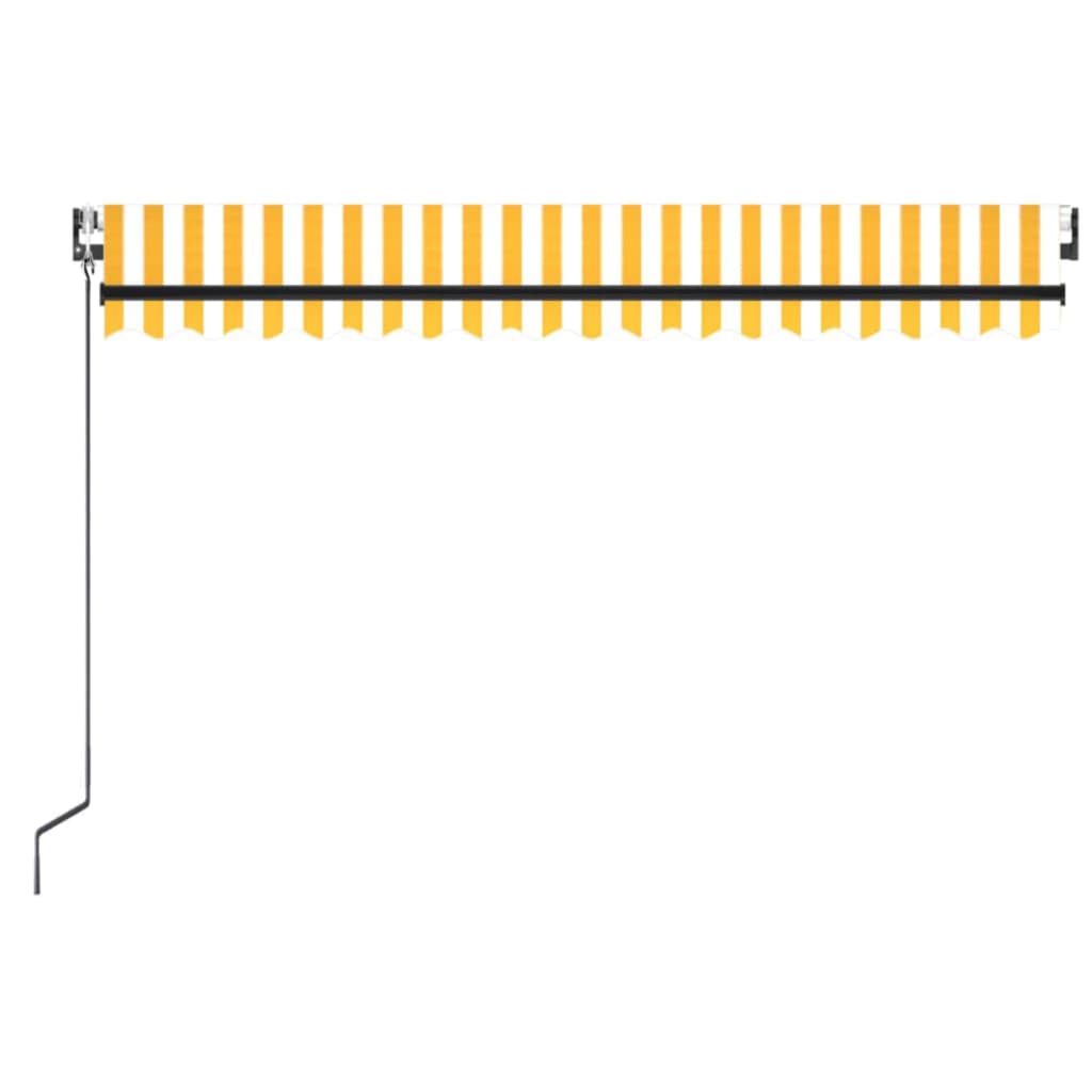 Automatska tenda sa senzorom LED 450 x 350 cm žuto-bijela