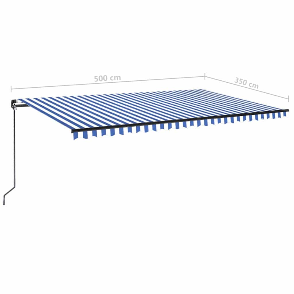 Tenda na ručno uvlačenje 500 x 350 cm plavo-bijela