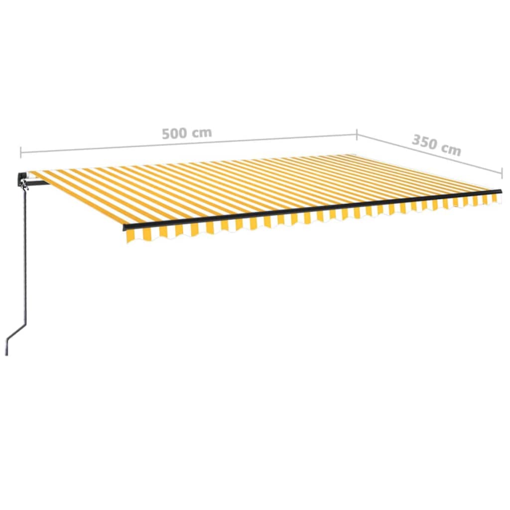 Tenda na ručno uvlačenje 500 x 350 cm žuto-bijela