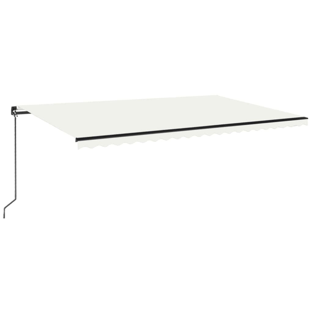 Tenda na ručno uvlačenje s LED svjetlima 500x350 cm krem