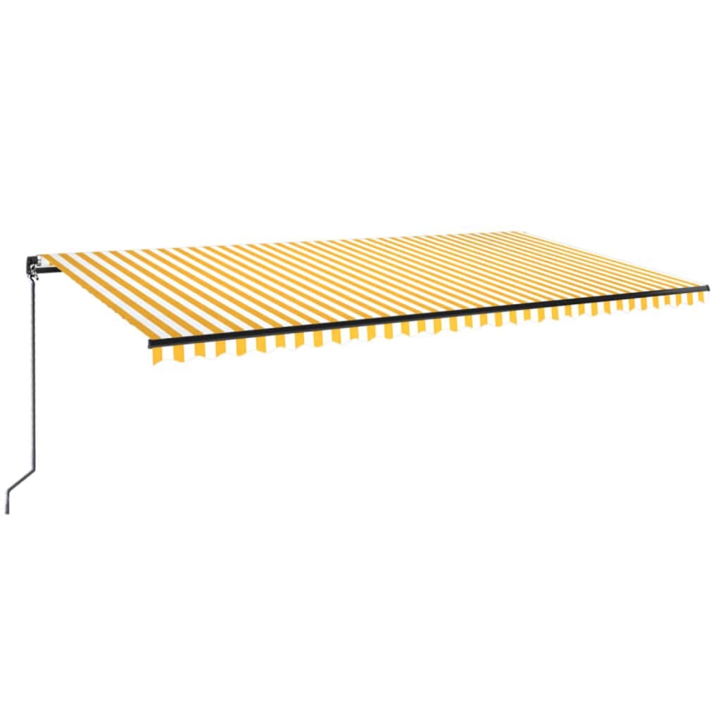 Tenda na ručno uvlačenje s LED svjetlima 600x350 cm žuto-bijela