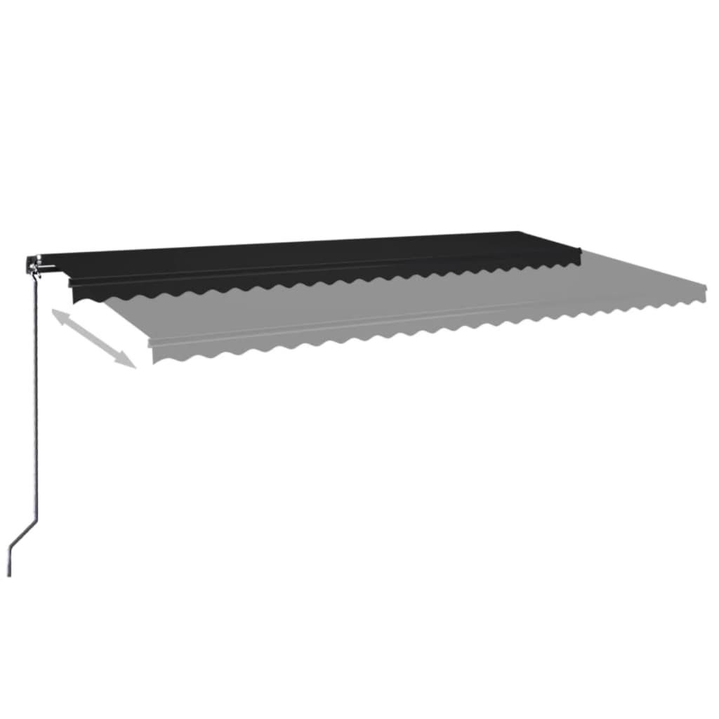 Tenda na ručno uvlačenje s LED svjetlima 600x350 cm antracit