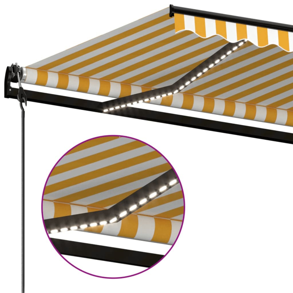 Automatska tenda sa senzorom LED 600x350 cm žuto-bijela