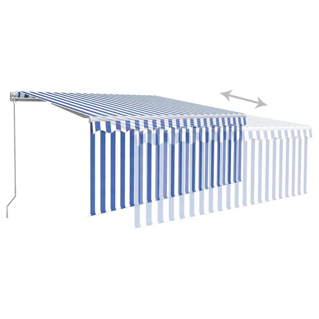 Tenda na ručno uvlačenje s roletom 3 x 2,5 m plavo-bijela