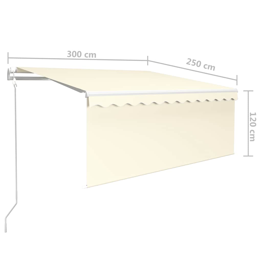 Automatska tenda s roletom i senzorom LED 3 x 2,5 m krem