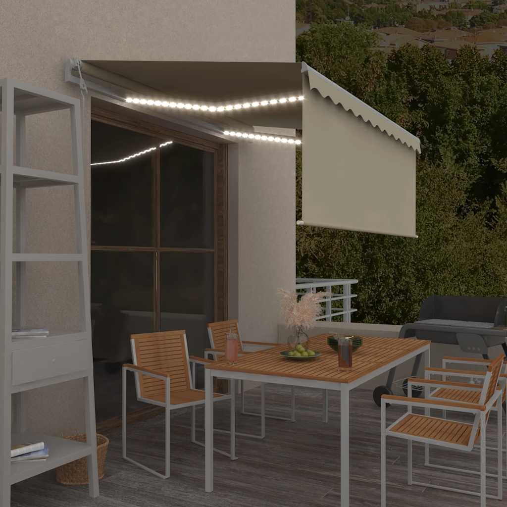 Automatska tenda s roletom i senzorom LED 3 x 2,5 m krem