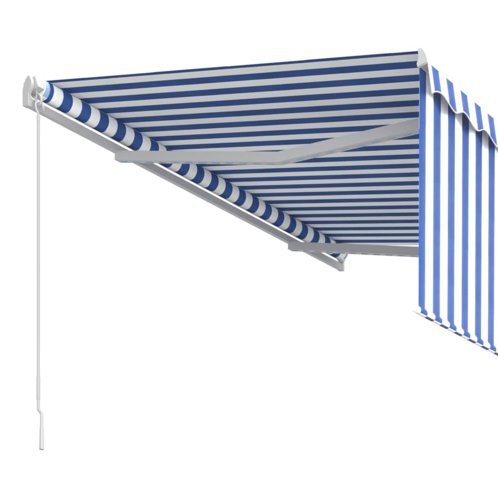 Tenda na ručno uvlačenje s roletom 3,5 x 2,5 m plavo-bijela