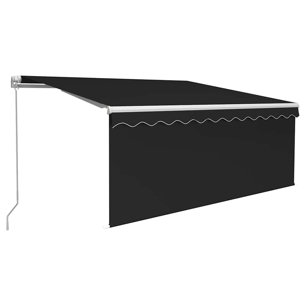 Tenda na ručno uvlačenje s roletom LED 3,5 x 2,5 m antracit