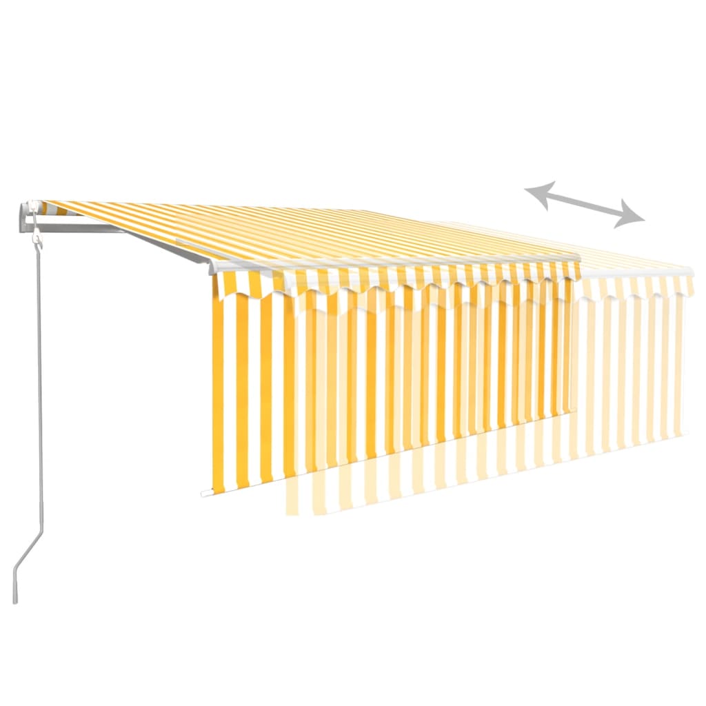 Automatska tenda s roletom i senzorom LED 3,5x2,5 m žuto-bijela