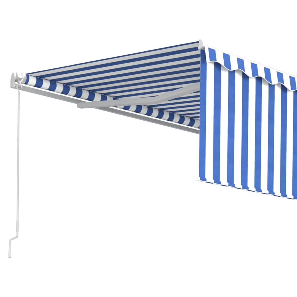 Tenda na ručno uvlačenje s roletom 4,5 x 3 m plavo-bijela