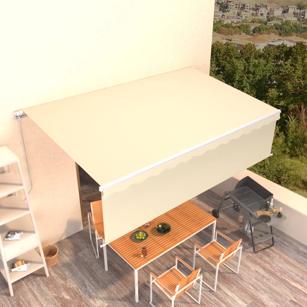 Tenda na ručno uvlačenje s roletom 5 x 3 m krem