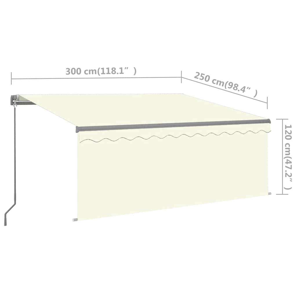 Tenda na ručno uvlačenje s roletom 3 x 2,5 m krem