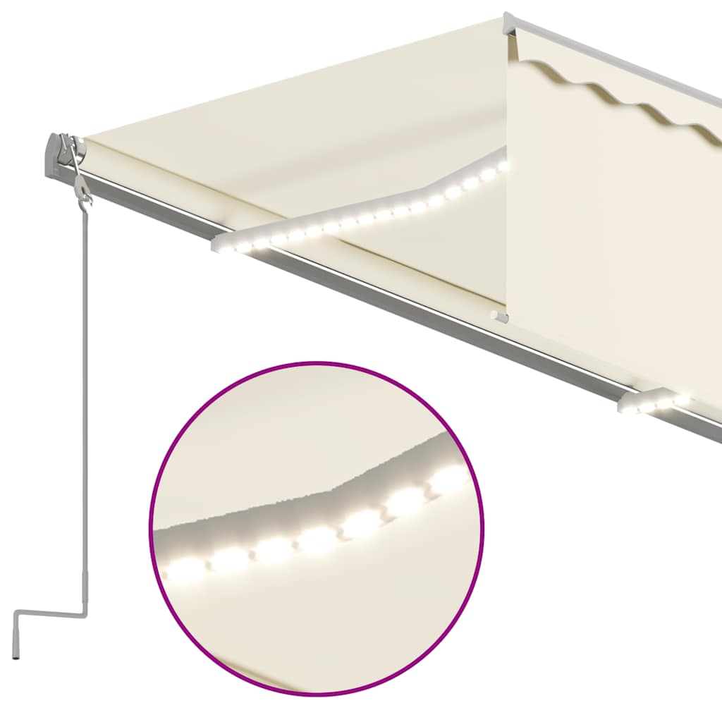 Automatska tenda s roletom i senzorom LED 3 x 2,5 m krem