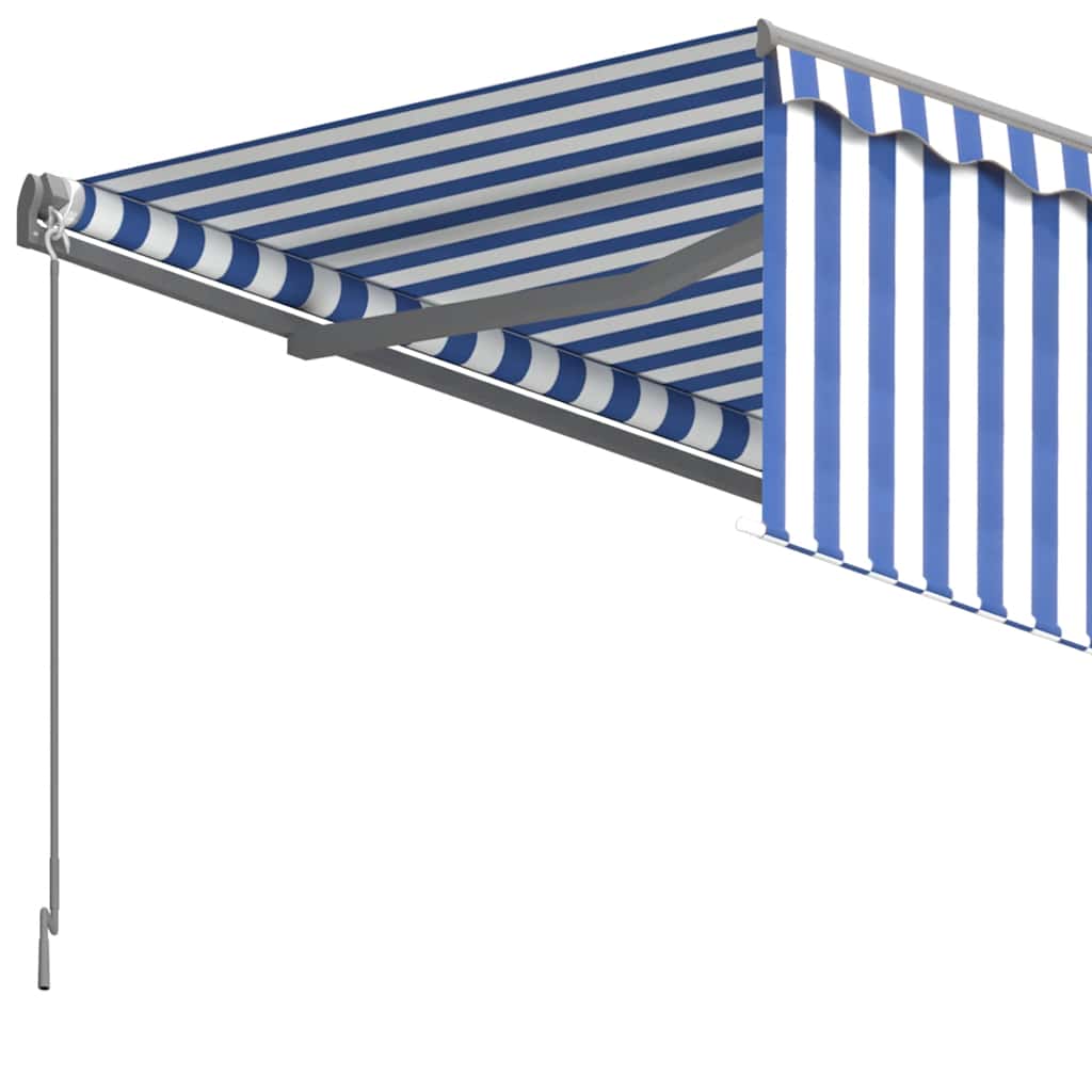 Tenda na ručno uvlačenje s roletom 3,5 x 2,5 m plavo-bijela