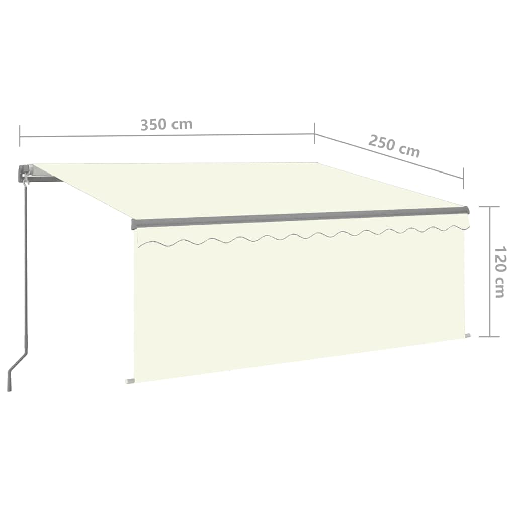 Tenda na ručno uvlačenje s roletom 3,5 x 2,5 m krem