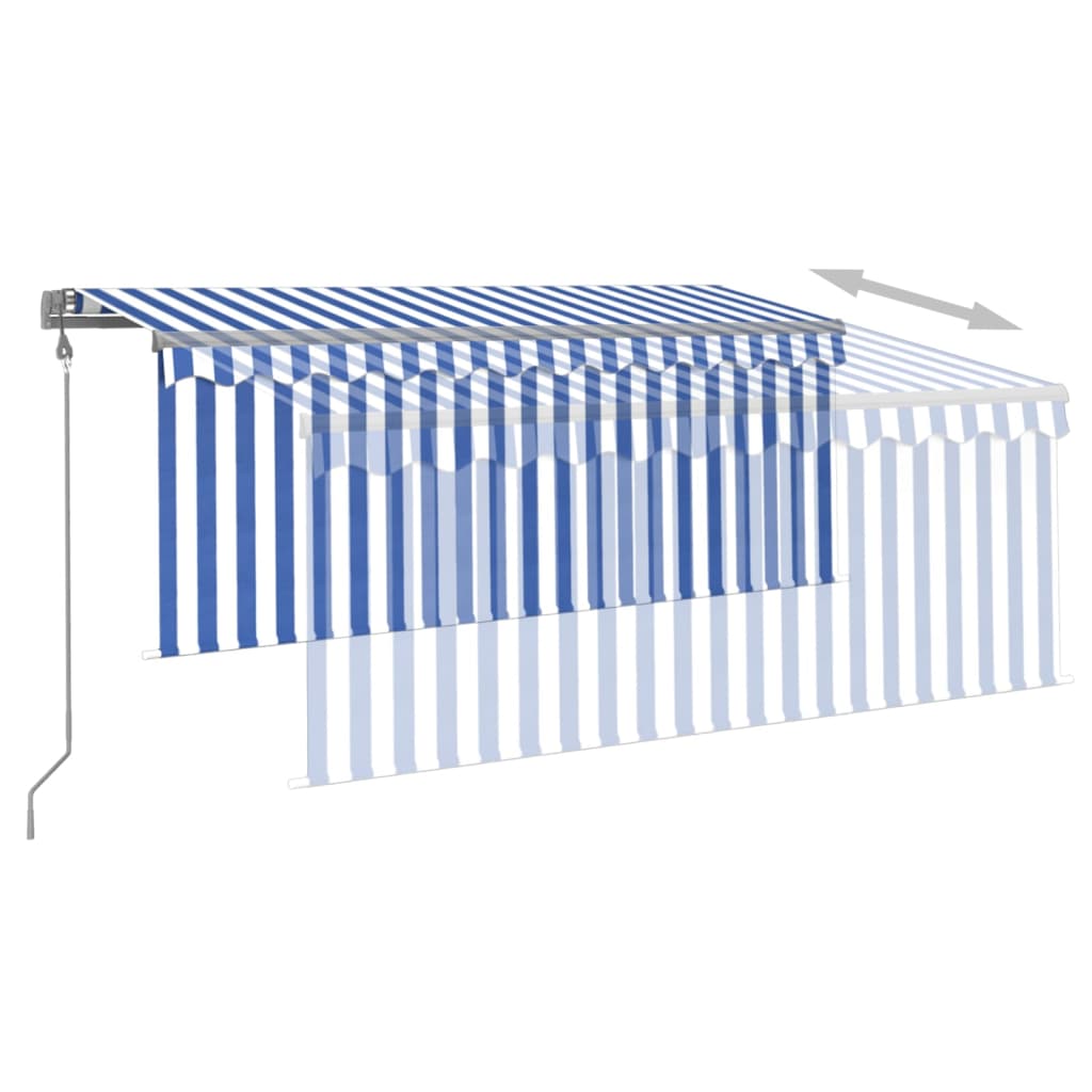 Automatska tenda na uvlačenje s roletom 3,5x2,5 m plavo-bijela