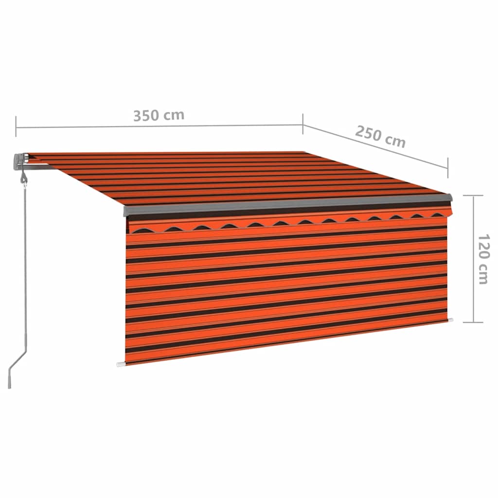 Automatska tenda s roletom 3,5 x 2,5 m narančasto-smeđa