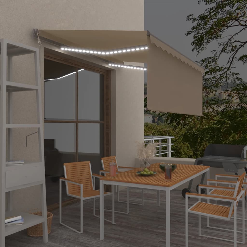 Automatska tenda s roletom i senzorom LED 3,5 x 2,5 m krem