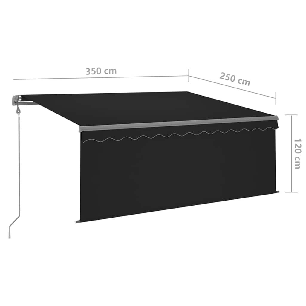 Automatska tenda s roletom i senzorom LED 3,5 x 2,5 m antracit