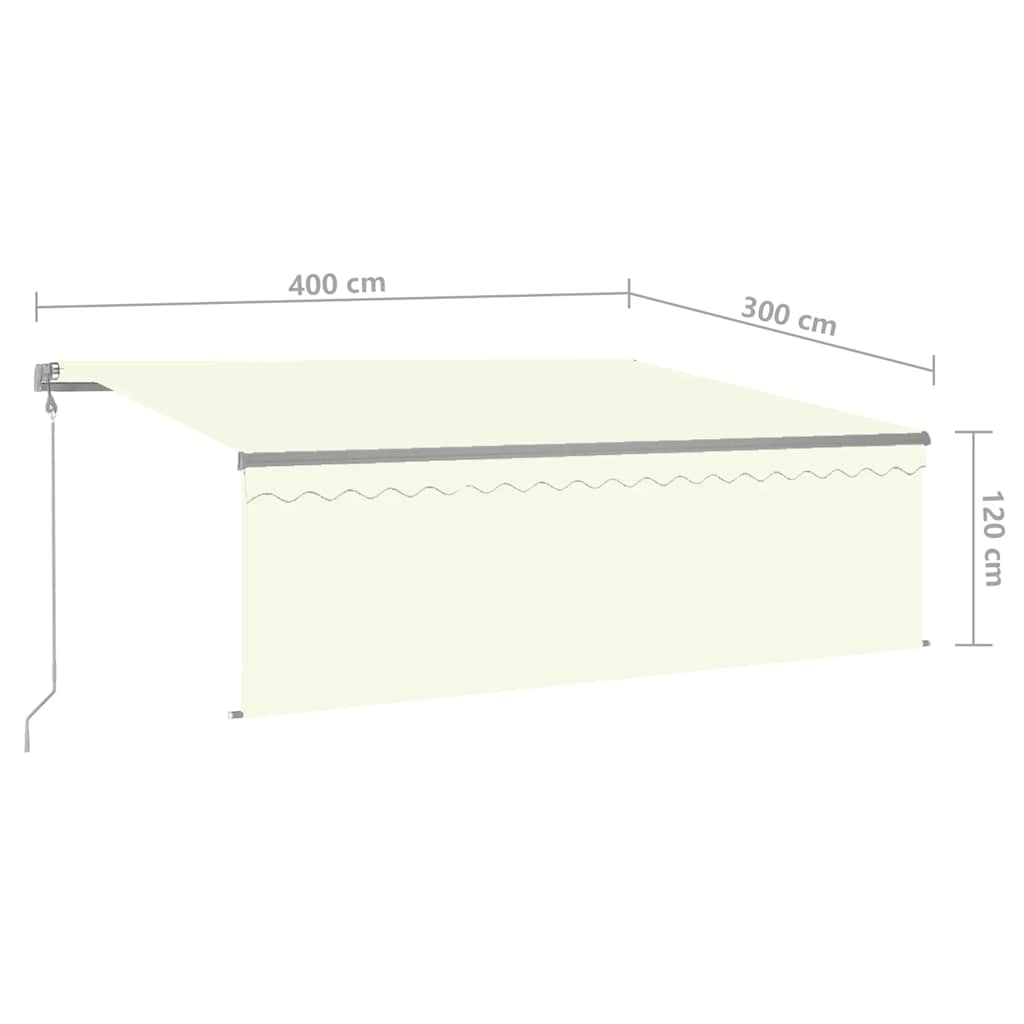 Automatska tenda s roletom i senzorom LED 4 x 3 m krem