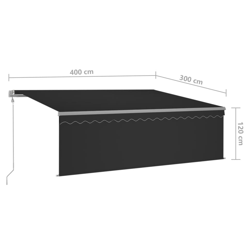 Automatska tenda s roletom i senzorom LED 4 x 3 m antracit