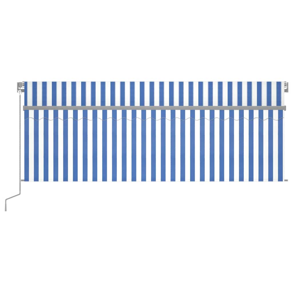 Tenda na ručno uvlačenje s roletom 4,5 x 3 m plavo-bijela