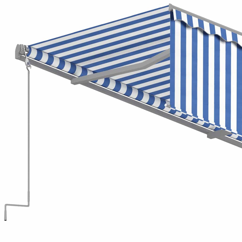 Tenda na ručno uvlačenje s roletom 4,5 x 3 m plavo-bijela