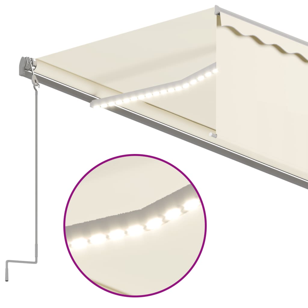 Automatska tenda s roletom i senzorom LED 5 x 3 m krem
