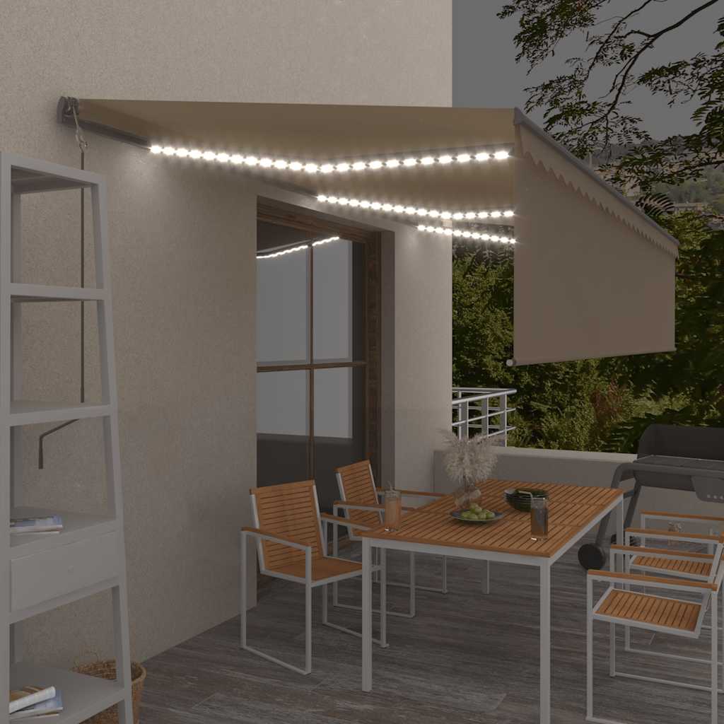 Automatska tenda s roletom i senzorom LED 6 x 3 m krem