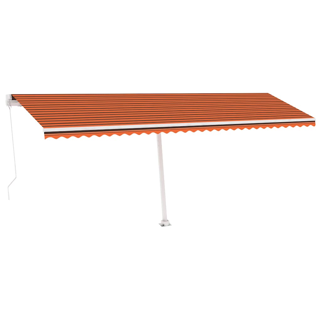 Tenda na ručno uvlačenje LED 600 x 300 cm narančasto-smeđa