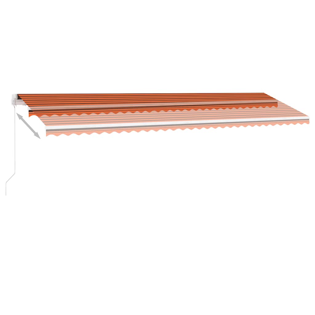 Tenda na ručno uvlačenje LED 600 x 300 cm narančasto-smeđa