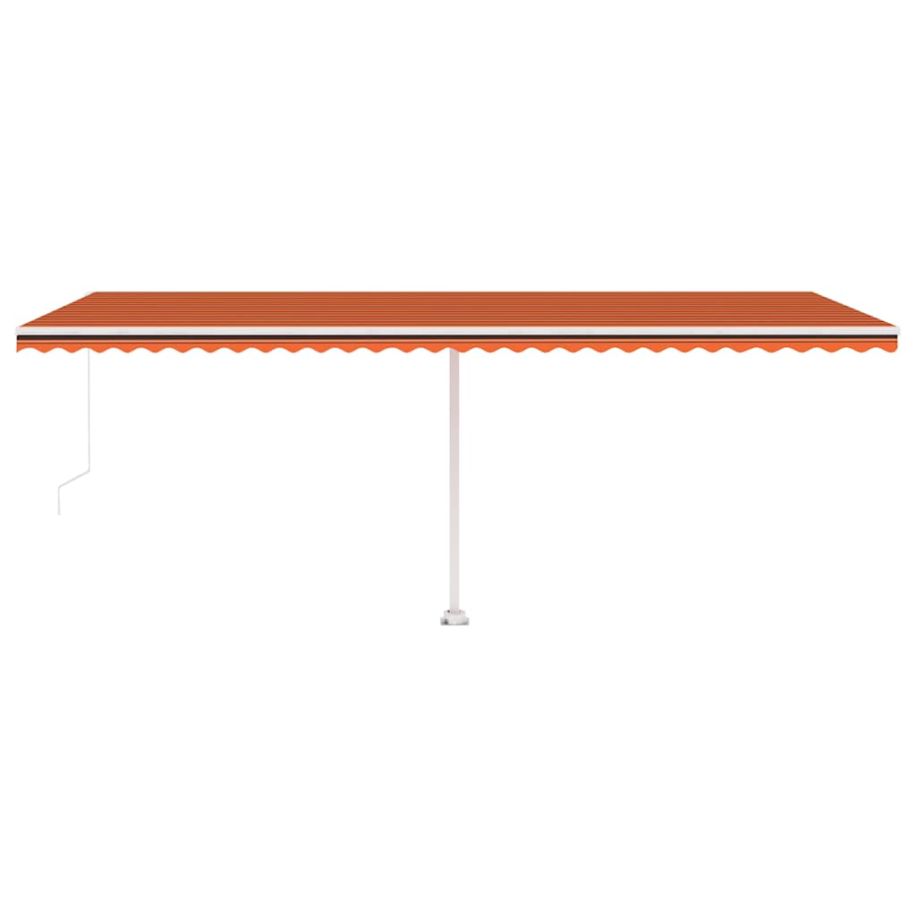 Tenda na ručno uvlačenje LED 600 x 300 cm narančasto-smeđa