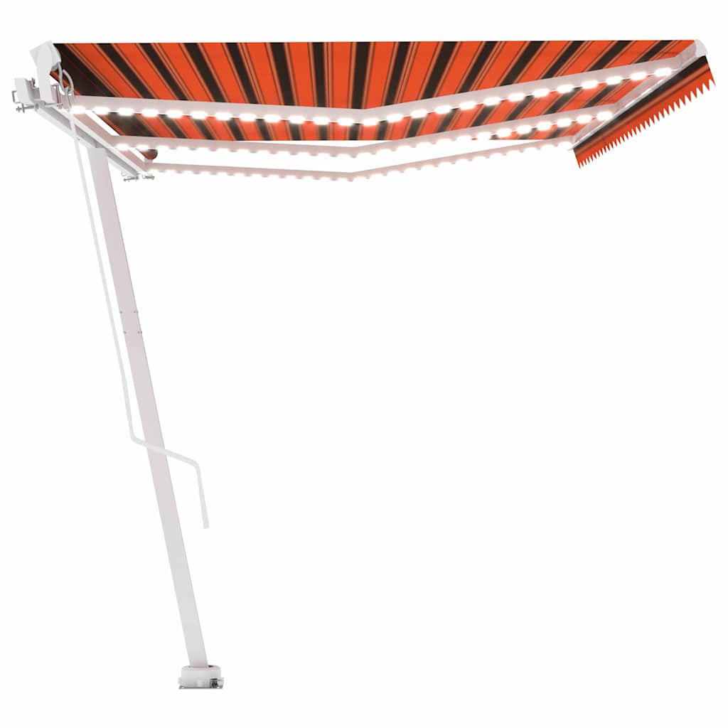 Tenda na ručno uvlačenje LED 600 x 300 cm narančasto-smeđa