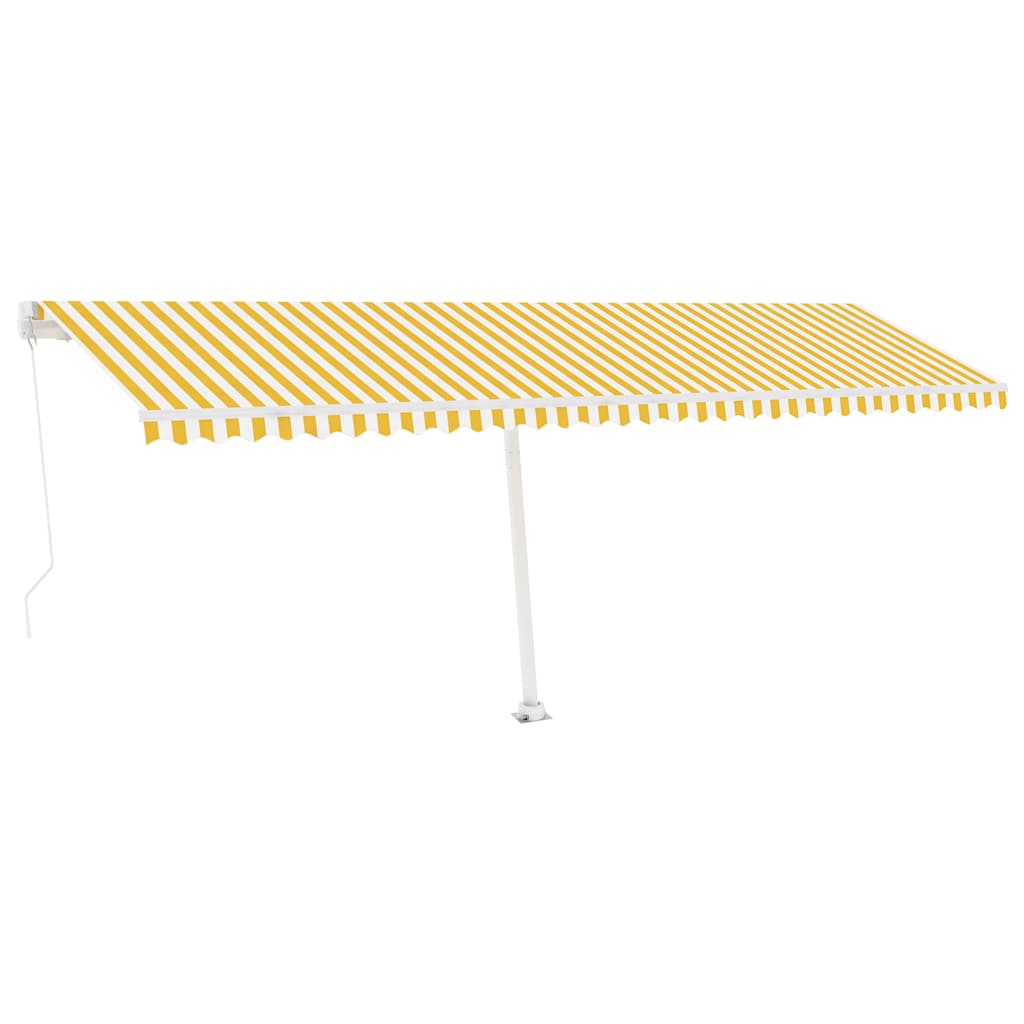 Tenda na ručno uvlačenje s LED svjetlima 600x350 cm žuto-bijela