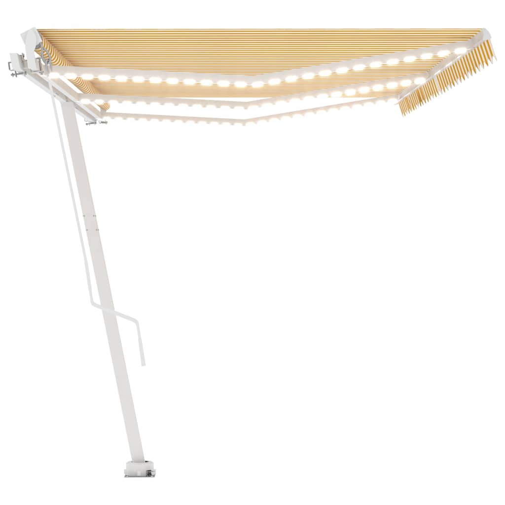 Tenda na ručno uvlačenje s LED svjetlima 600x350 cm žuto-bijela