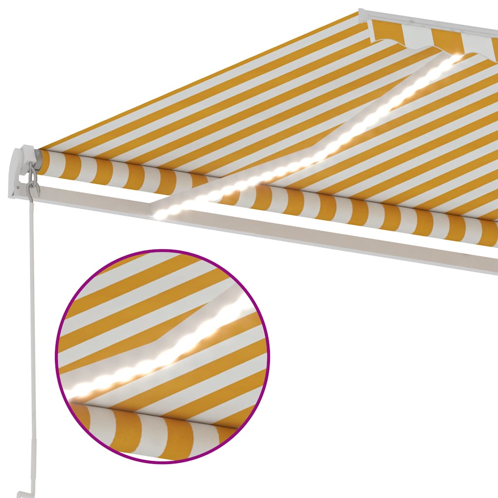 Tenda na ručno uvlačenje s LED svjetlima 600x350 cm žuto-bijela