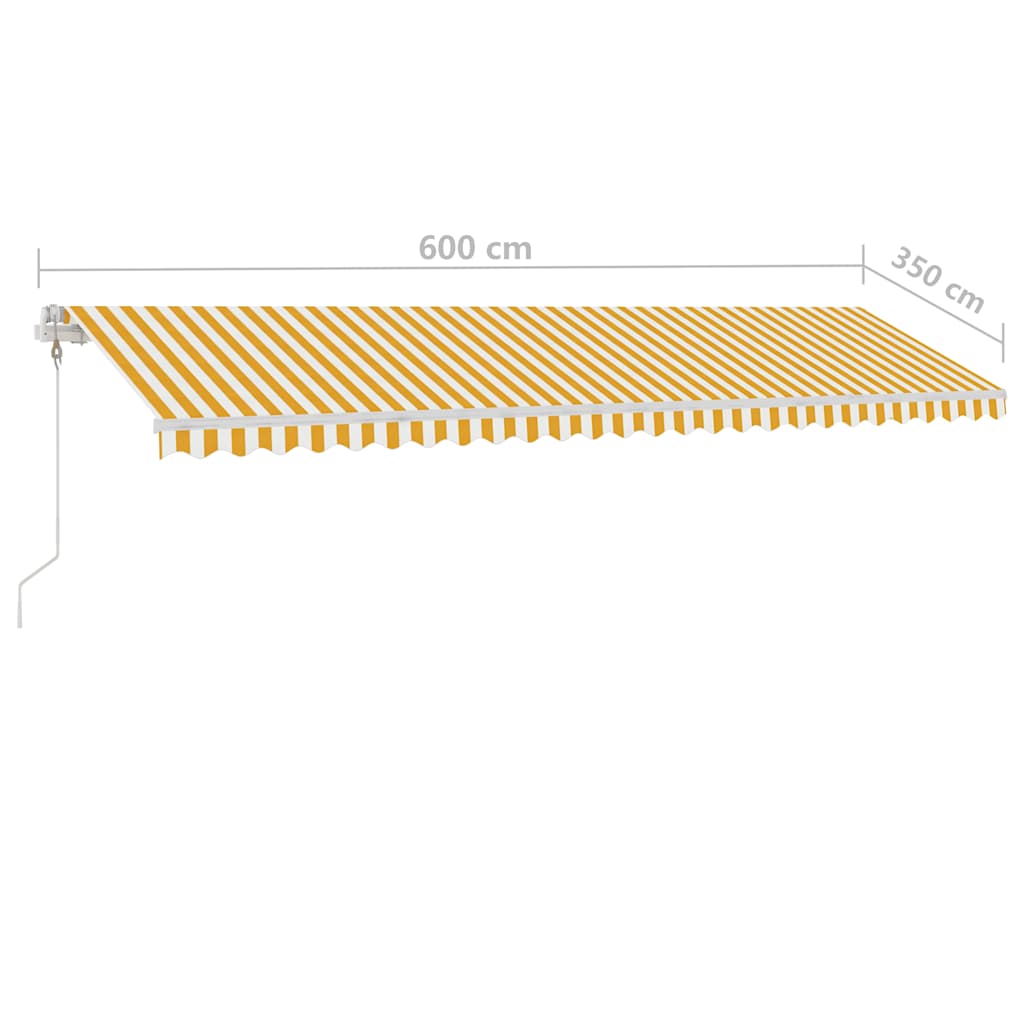 Tenda na ručno uvlačenje s LED svjetlima 600x350 cm žuto-bijela