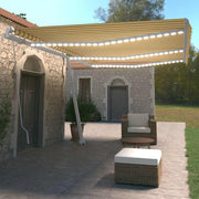 Tenda na ručno uvlačenje s LED svjetlima 600x350 cm žuto-bijela
