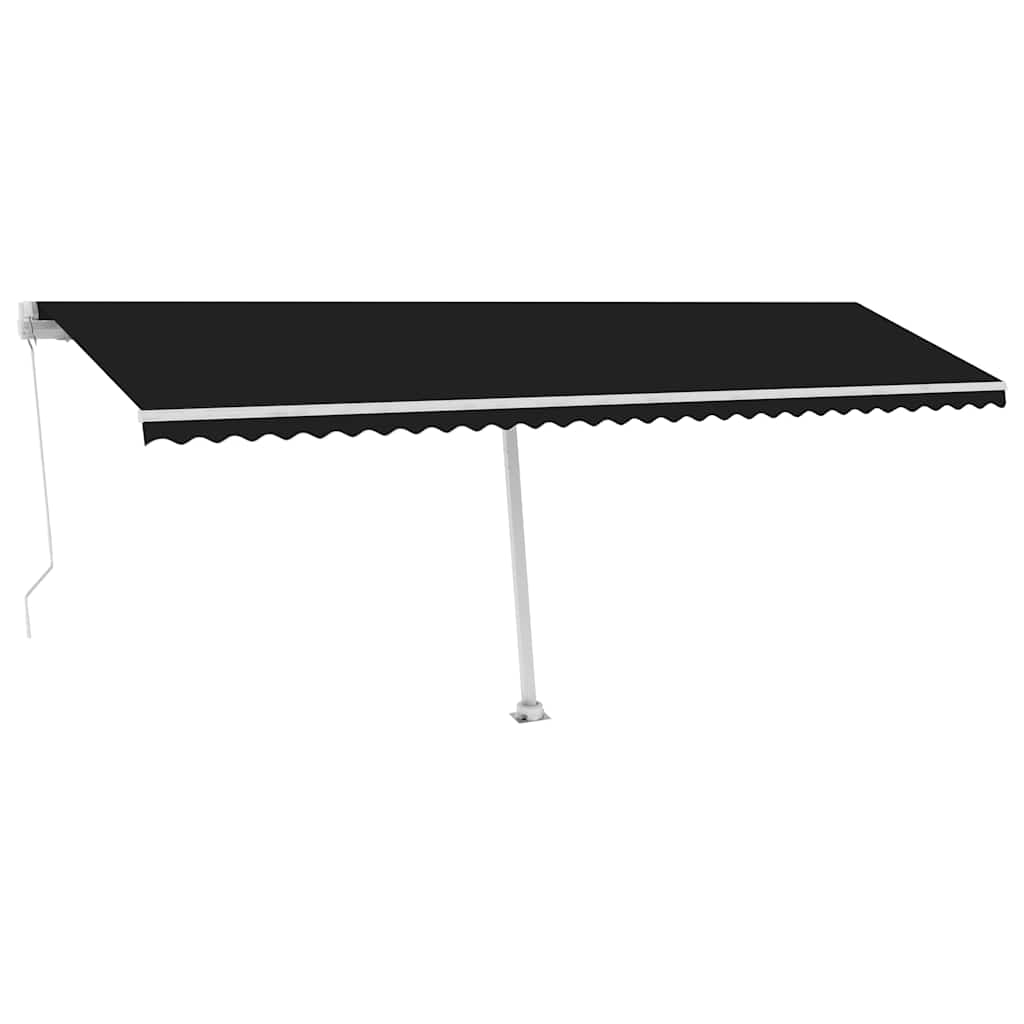 Tenda na ručno uvlačenje s LED svjetlima 600x350 cm antracit