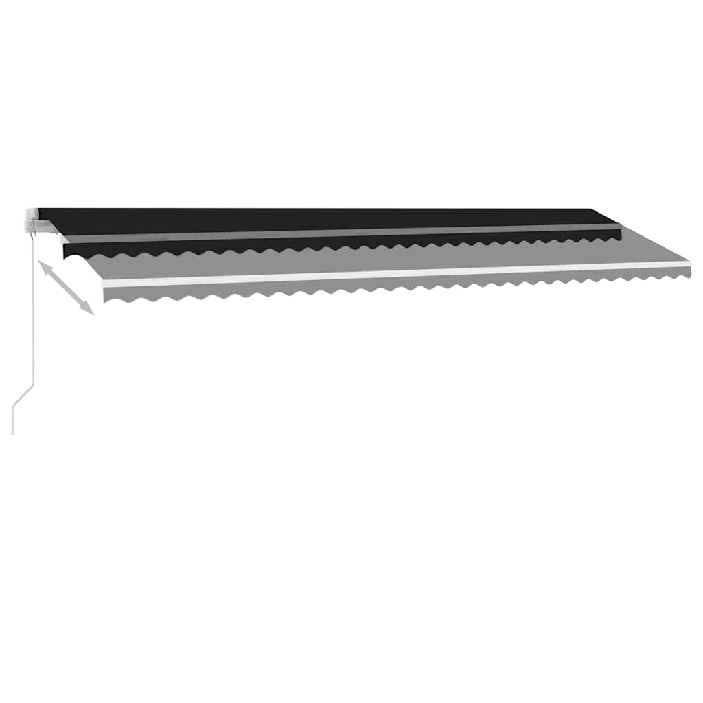 Tenda na ručno uvlačenje s LED svjetlima 600x350 cm antracit