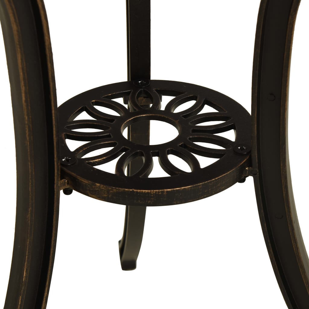 3-dijelni bistro set od lijevanog aluminija brončani