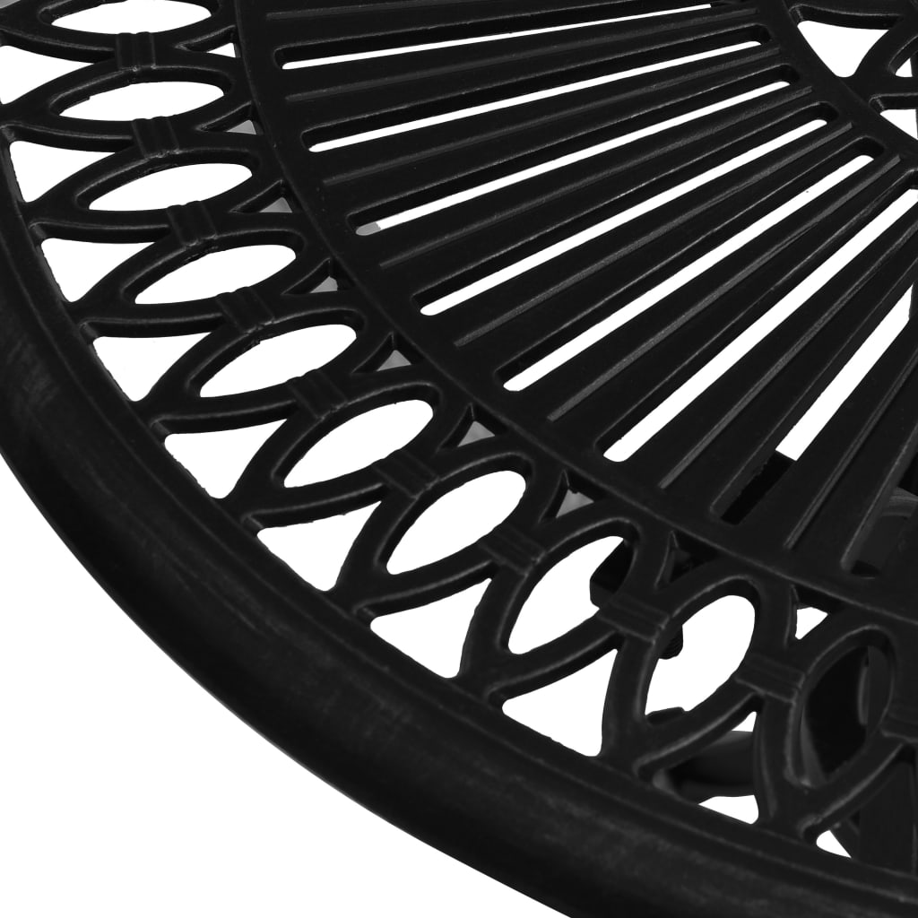 3-dijelni bistro set od lijevanog aluminija crni