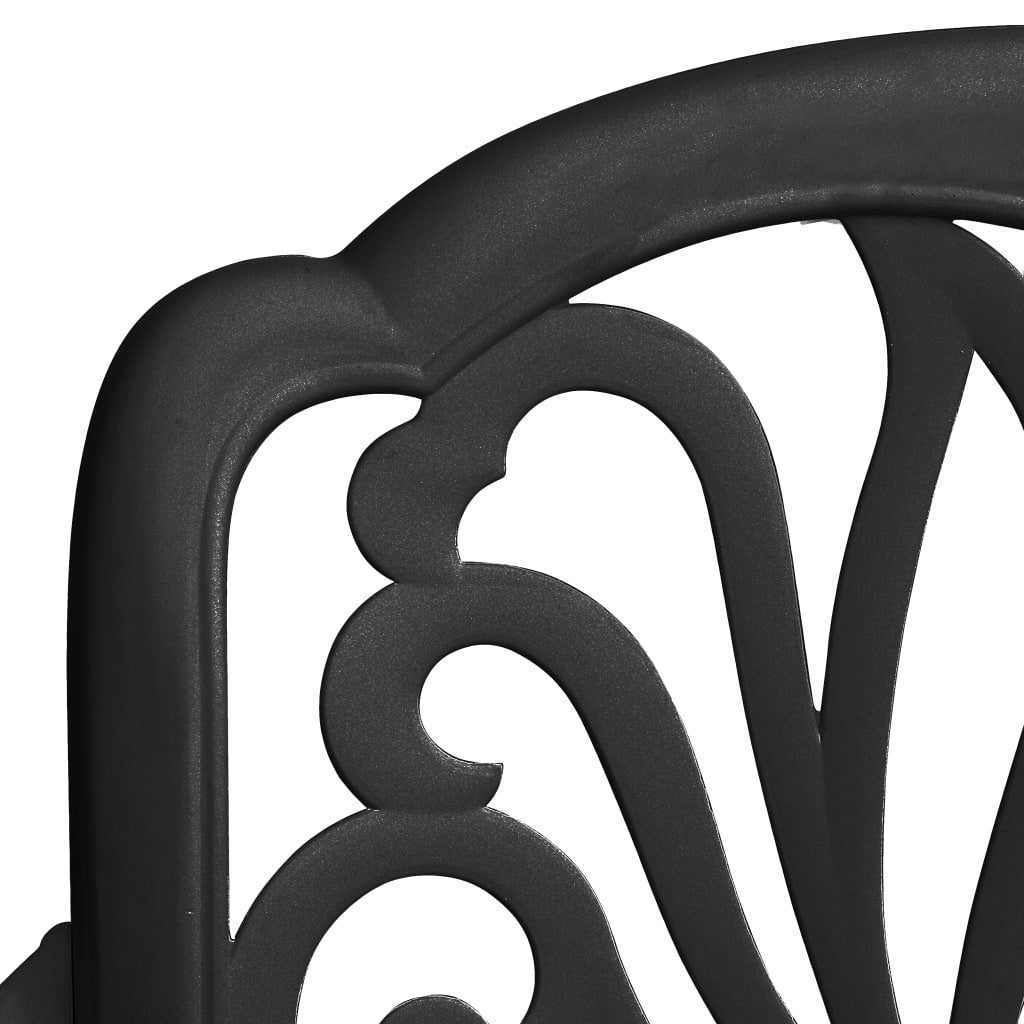 3-dijelni bistro set od lijevanog aluminija crni