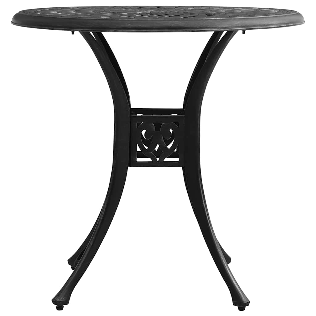 3-dijelni bistro set od lijevanog aluminija crni