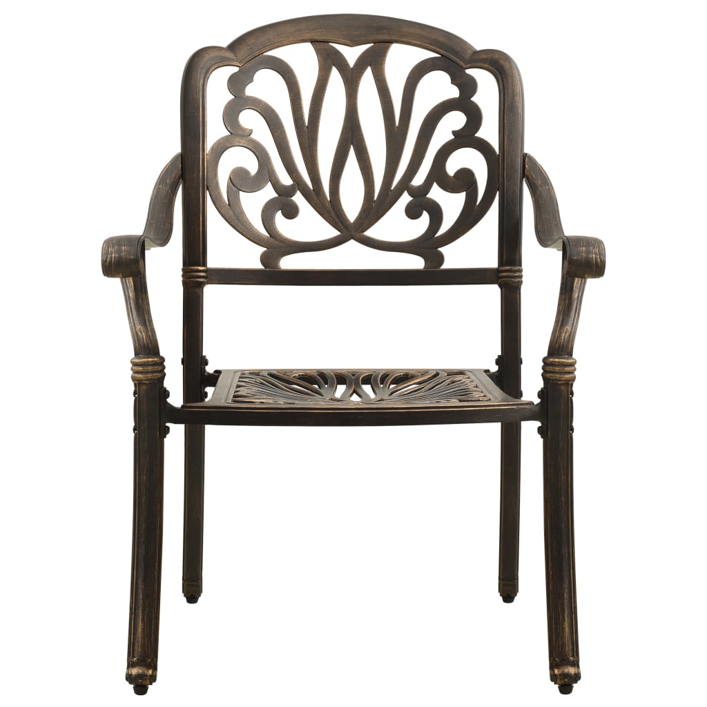 5-dijelni bistro set od lijevanog aluminija brončani