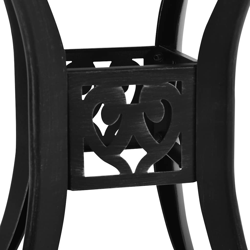 5-dijelni bistro set od lijevanog aluminija crni